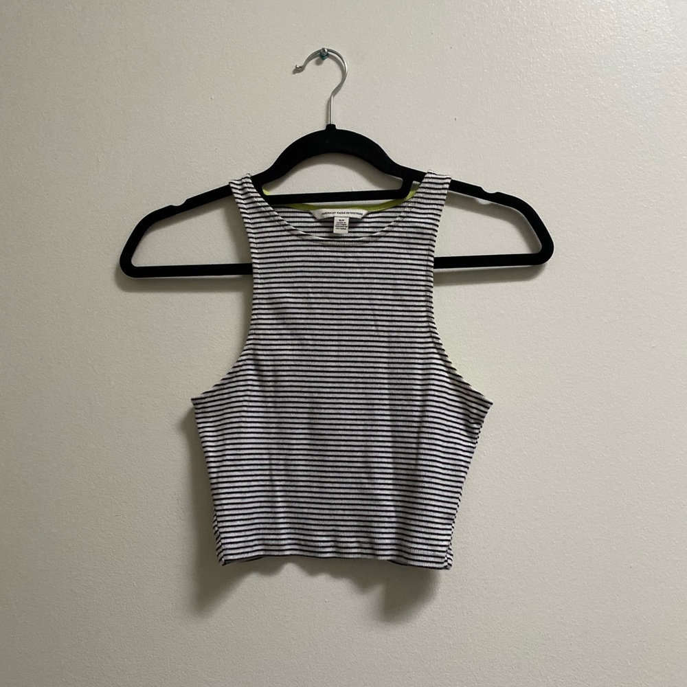 American Eagle Ribbed Striped Crop Tank Top S